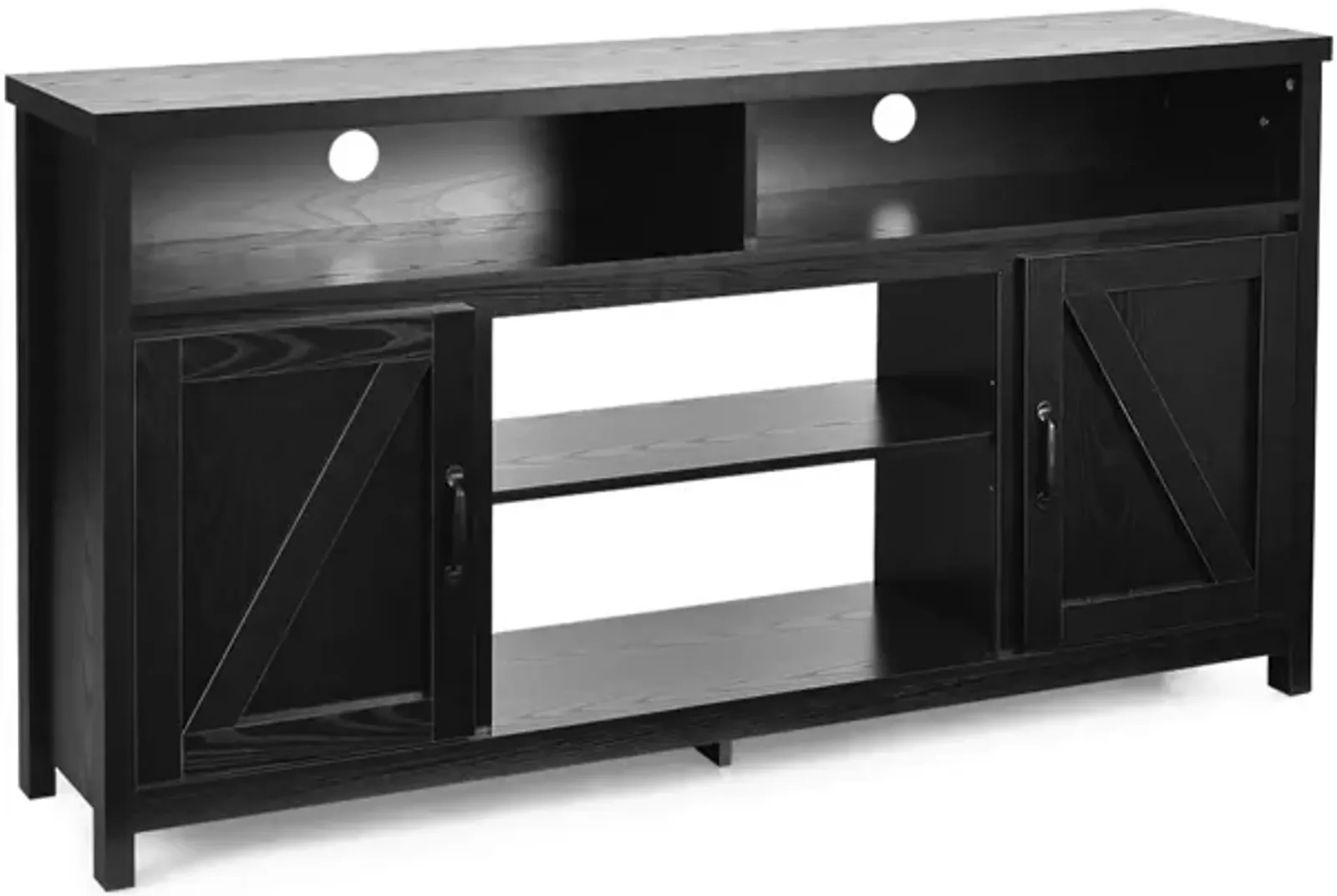 59 Inch TV Stand Media Center Console Cabinet with Barn Door for TV's 65 Inch