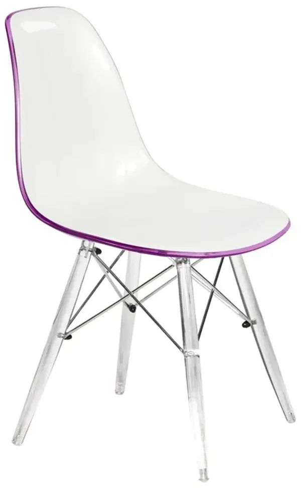 LeisureMod Dover Molded Side Chair with Acrylic Base