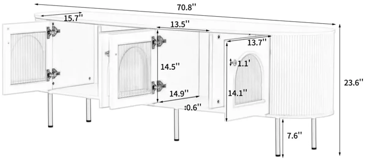 Merax Modern Media Console Table TV Stand