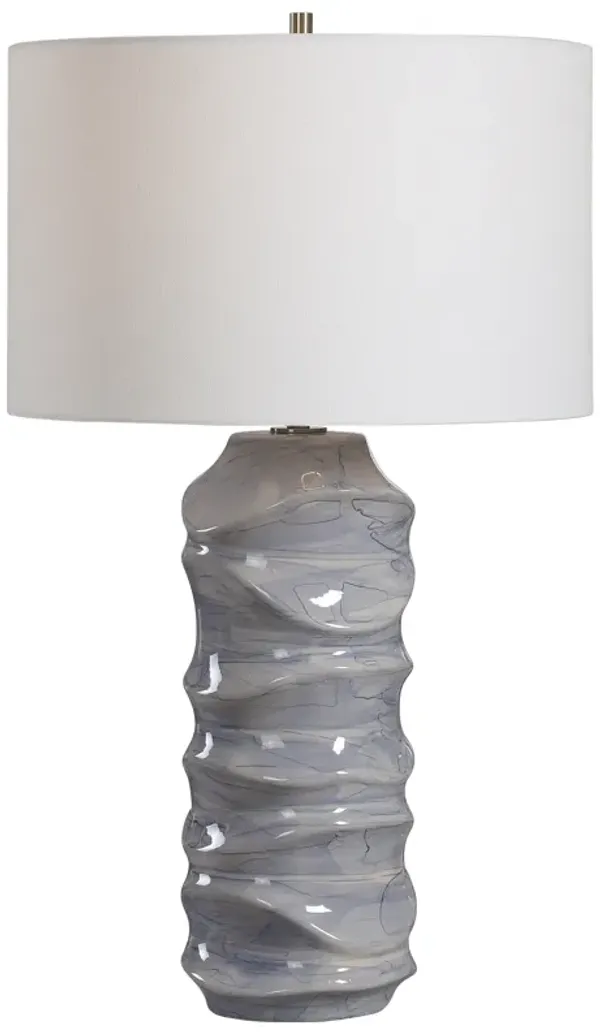 Waves Blue & White Table Lamp
