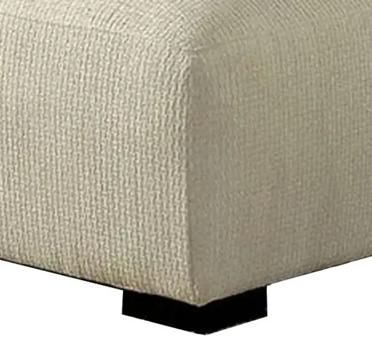 Wop 42 Inch Modern Square Ottoman Foam Seating with Bracket Legs, Beige-Benzara