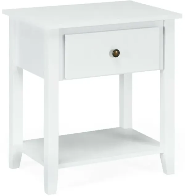 Hivago Nightstand with Drawer and Storage Shelf for Bedroom Living Room