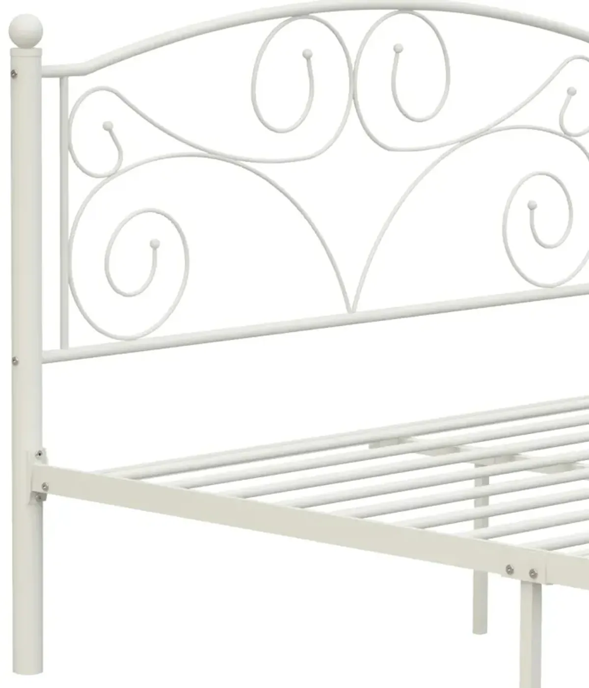 Queen Size Unique Flower Sturdy System Metal Bed Frame With Headboard And Footboard