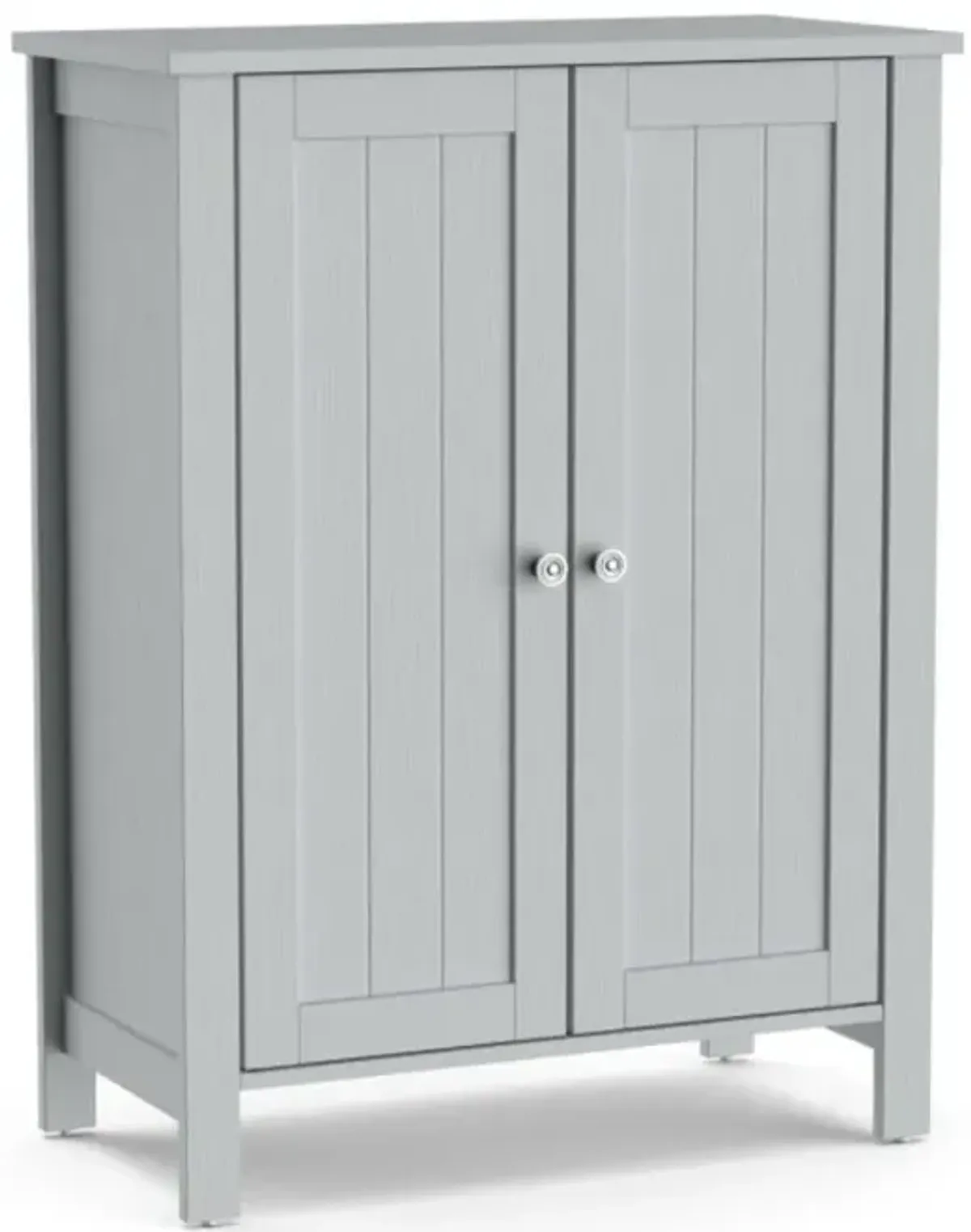 Hivvago 2-Door Bathroom Floor Storage Cabinet with Adjustable Shelf