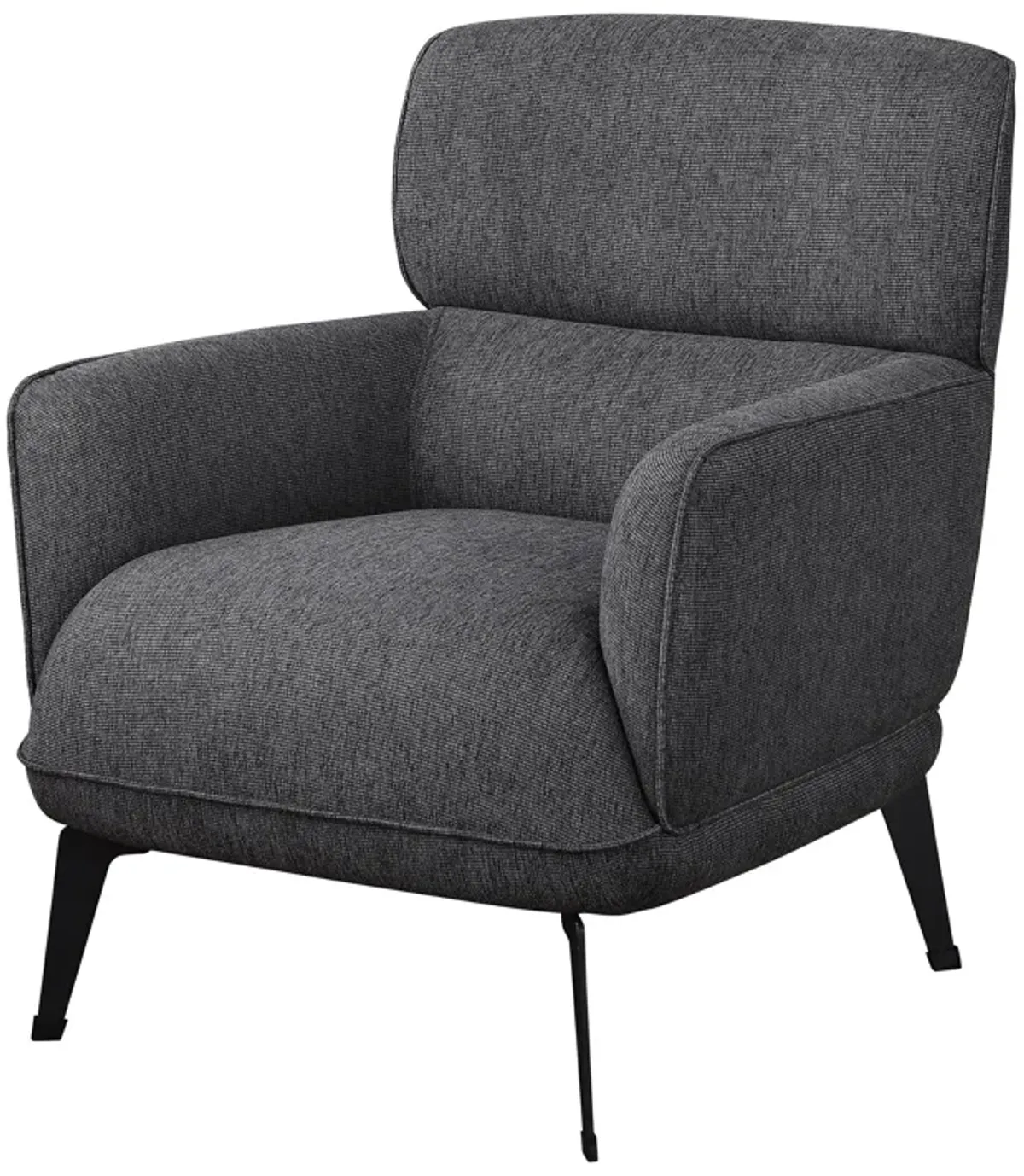 Dup 34 Inch Accent Chair, Cushioned Seat, Rounded Track Arms, Muted Gray - Benzara