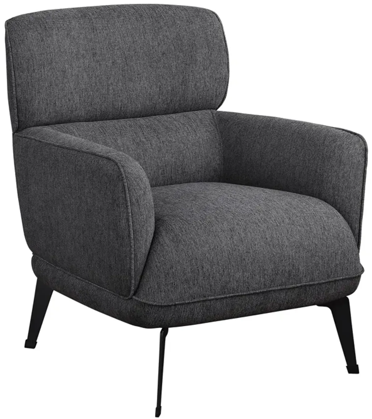 Dup 34 Inch Accent Chair, Cushioned Seat, Rounded Track Arms, Muted Gray - Benzara