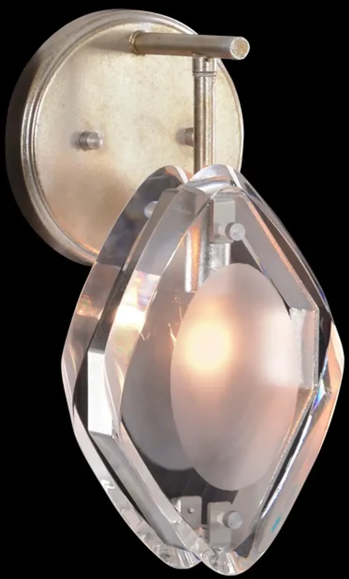 Faceted Glass Single-Light Wall Sconce