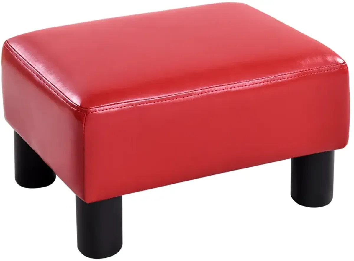 Small PU Leather Rectangular Seat Ottoman Footstool