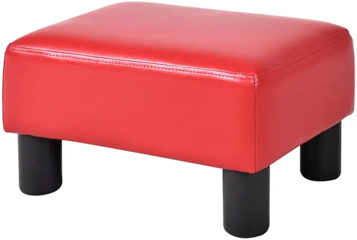 Small PU Leather Rectangular Seat Ottoman Footstool