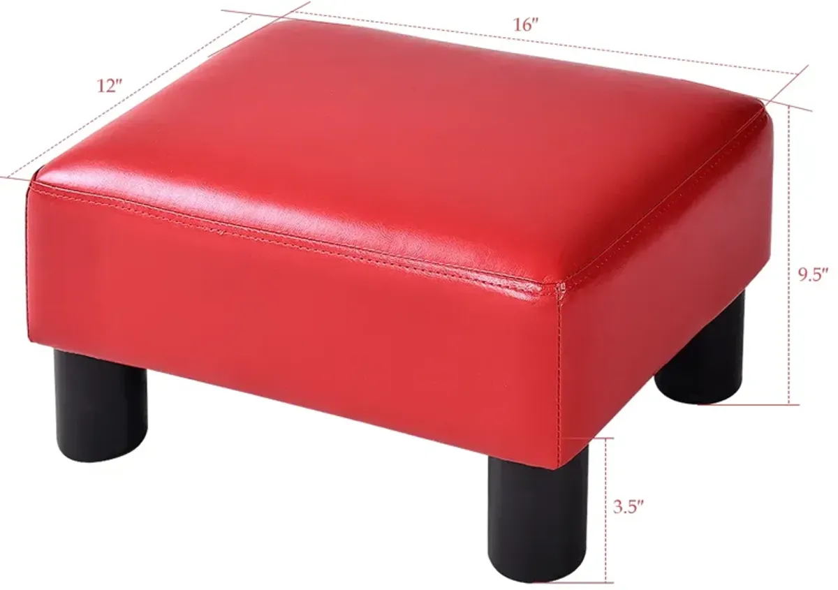 Small PU Leather Rectangular Seat Ottoman Footstool