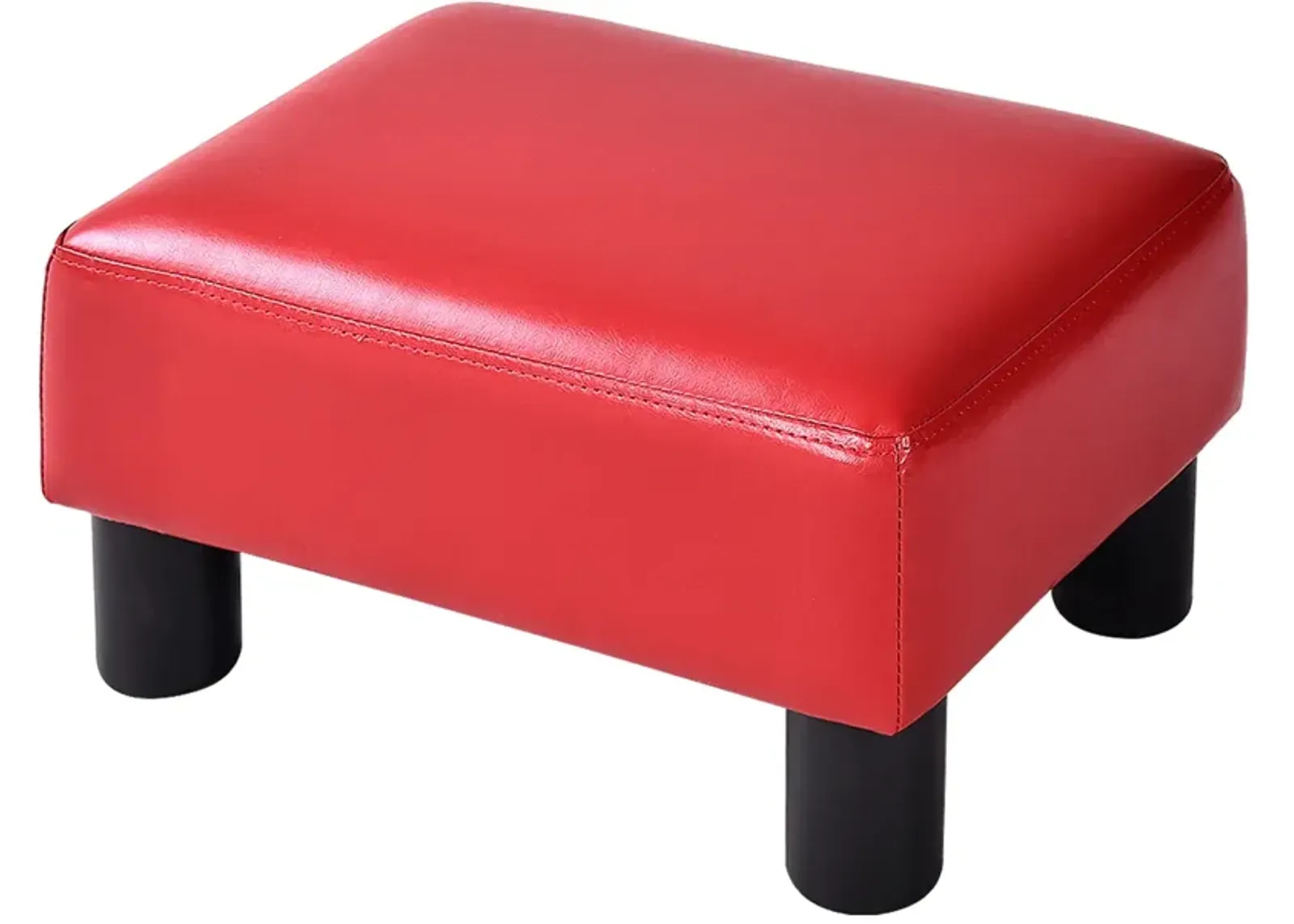 Small PU Leather Rectangular Seat Ottoman Footstool