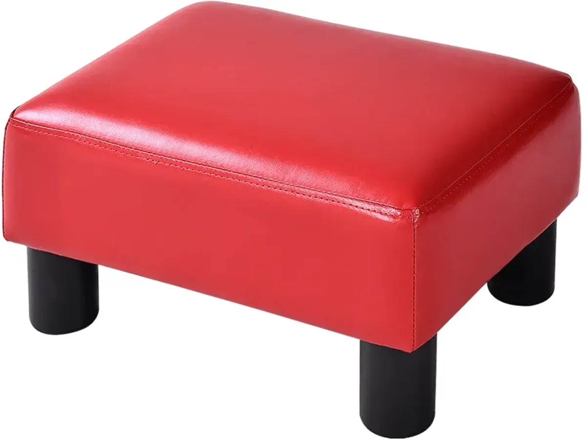 Small PU Leather Rectangular Seat Ottoman Footstool