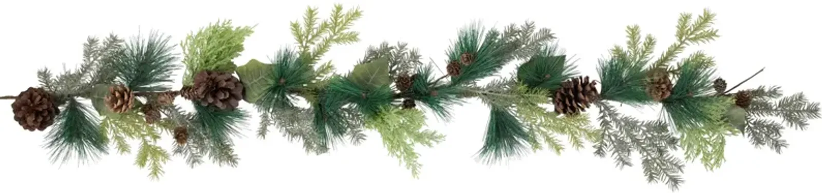 5' Pine Cone and Cedar Artificial Christmas Garland  Unlit