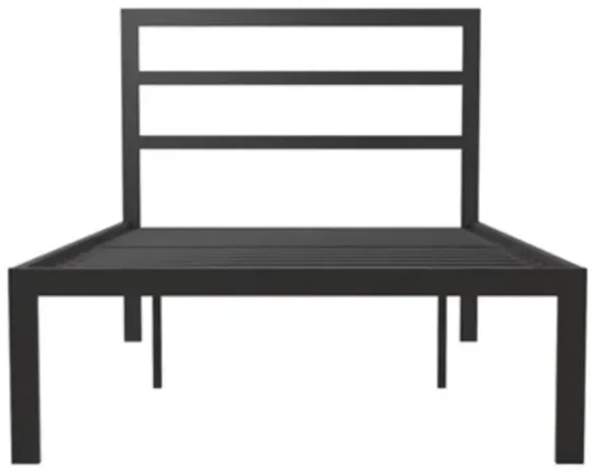 Hivvago Twin Black Metal Platform Bed Frame with Headboard Included