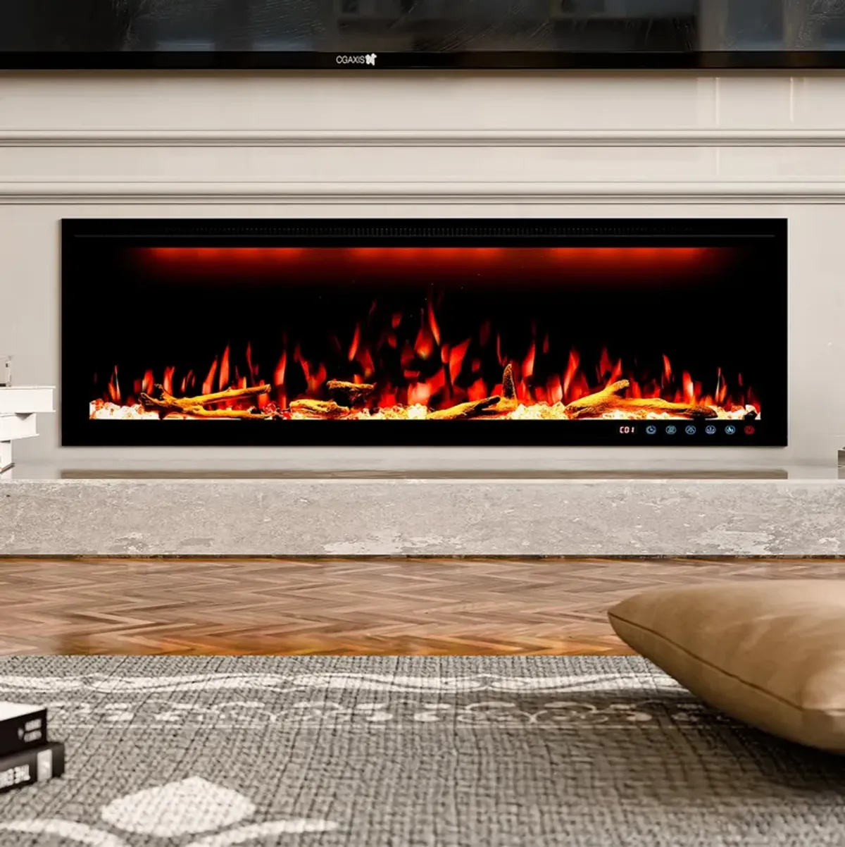 MONDAWE 50" Wall Mounted Embedded Electric Fireplace, 60Hz, 110-120 Volt, 1500W, With Overheat Protection Device