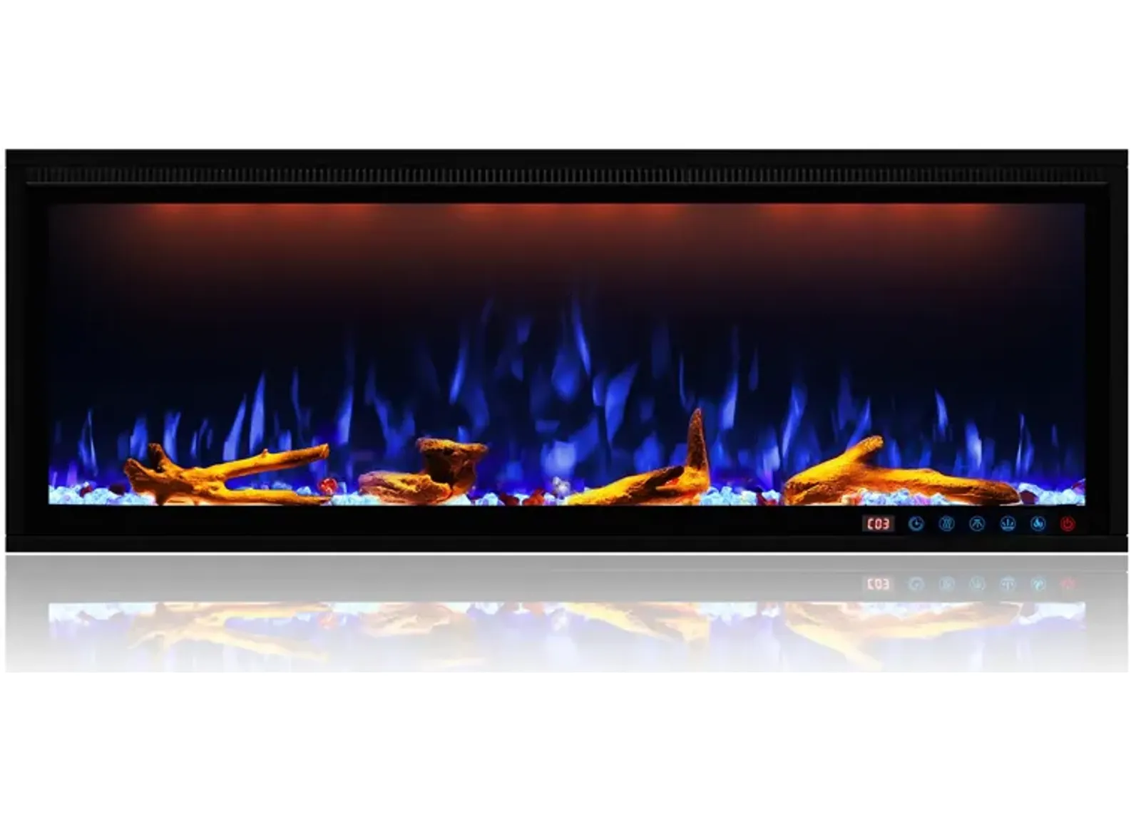 MONDAWE 50" Wall Mounted Embedded Electric Fireplace, 60Hz, 110-120 Volt, 1500W, With Overheat Protection Device