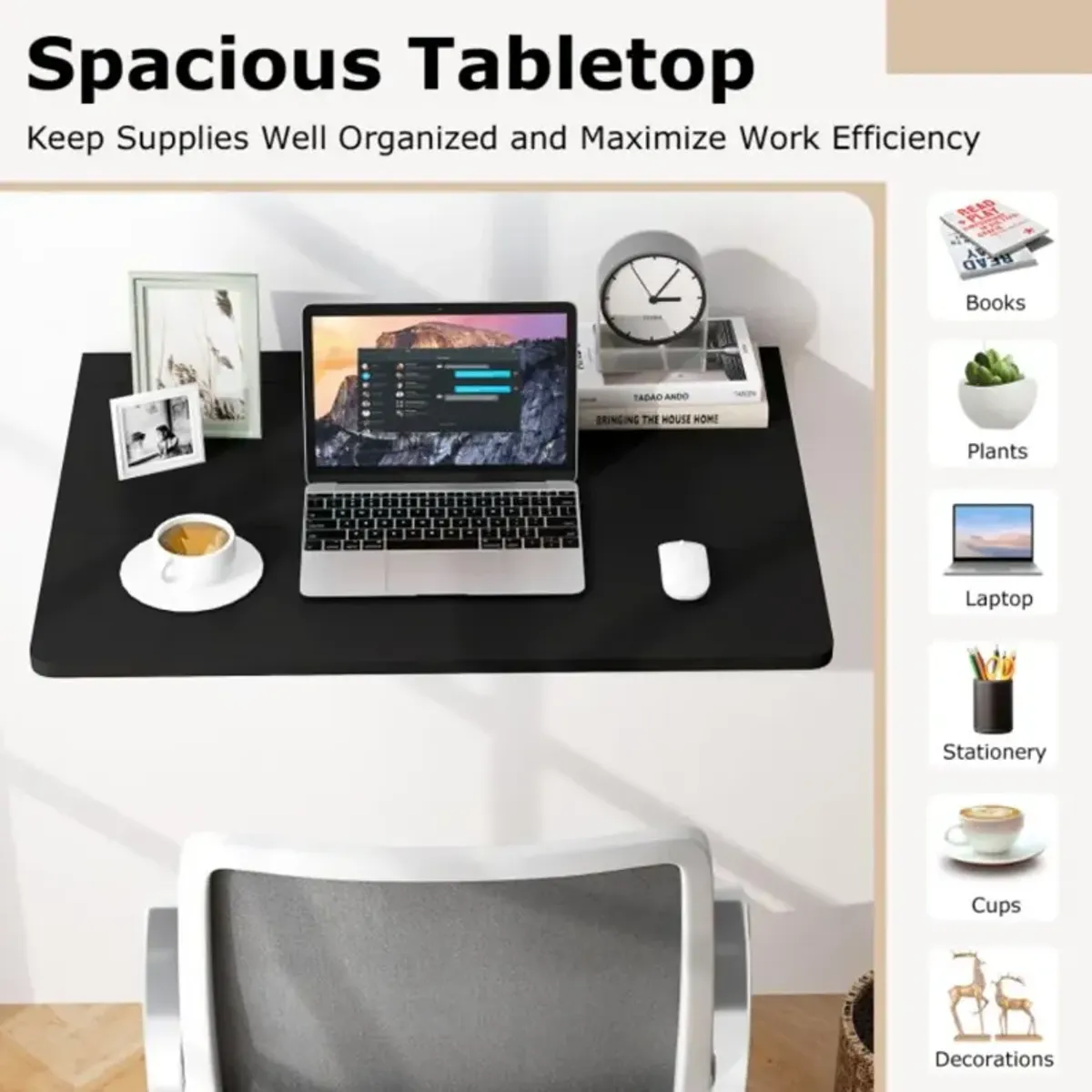 Hivvago 31.5 x 23.5 Inch Wall Mounted Folding Table for Small Spaces