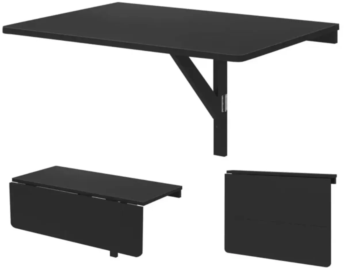 Hivvago 31.5 x 23.5 Inch Wall Mounted Folding Table for Small Spaces