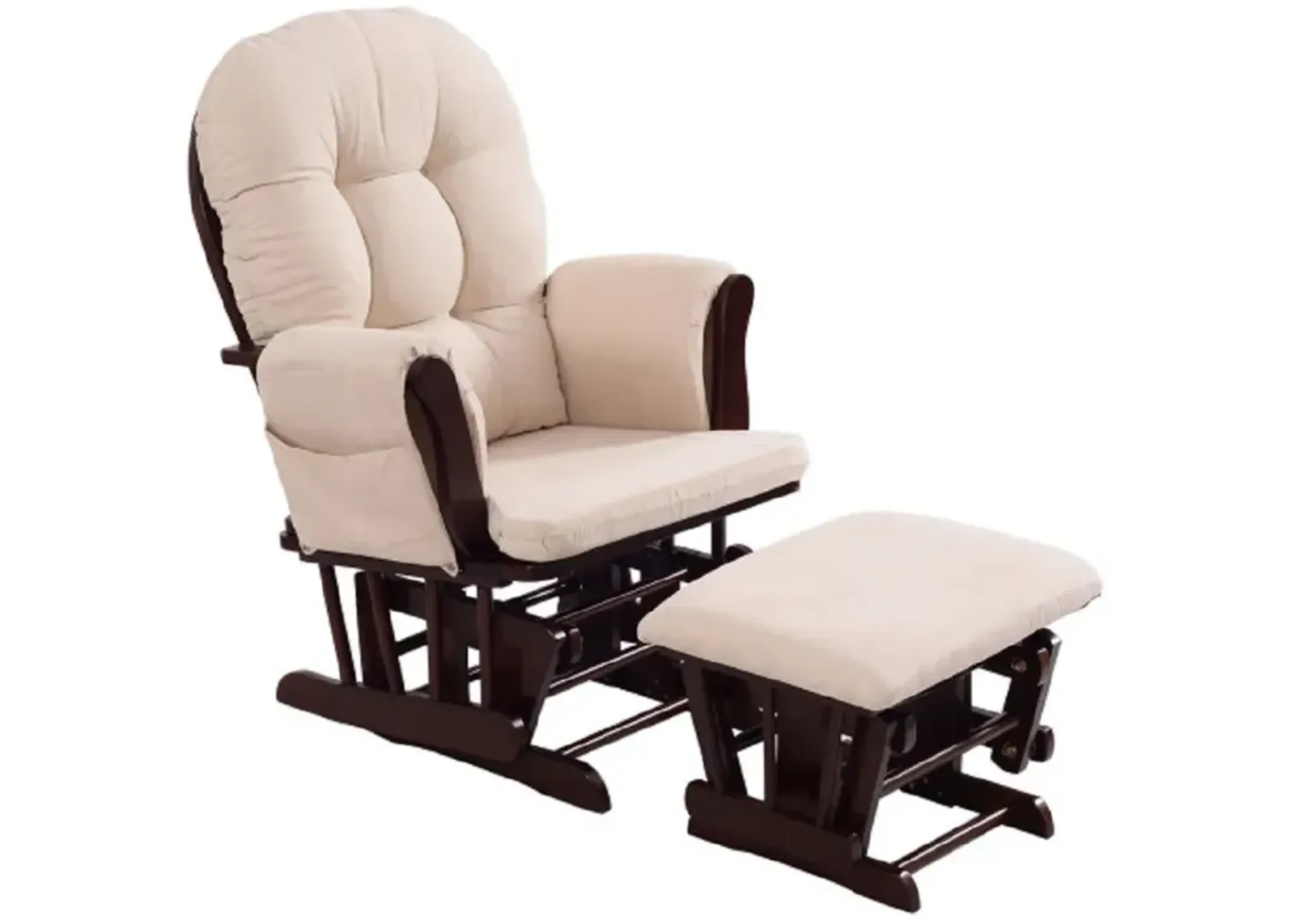 Adjustable Backrest Baby Nursery Rocking Chair & Ottoman Set