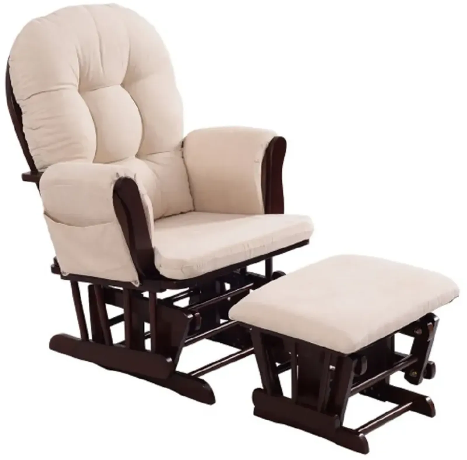 Adjustable Backrest Baby Nursery Rocking Chair & Ottoman Set