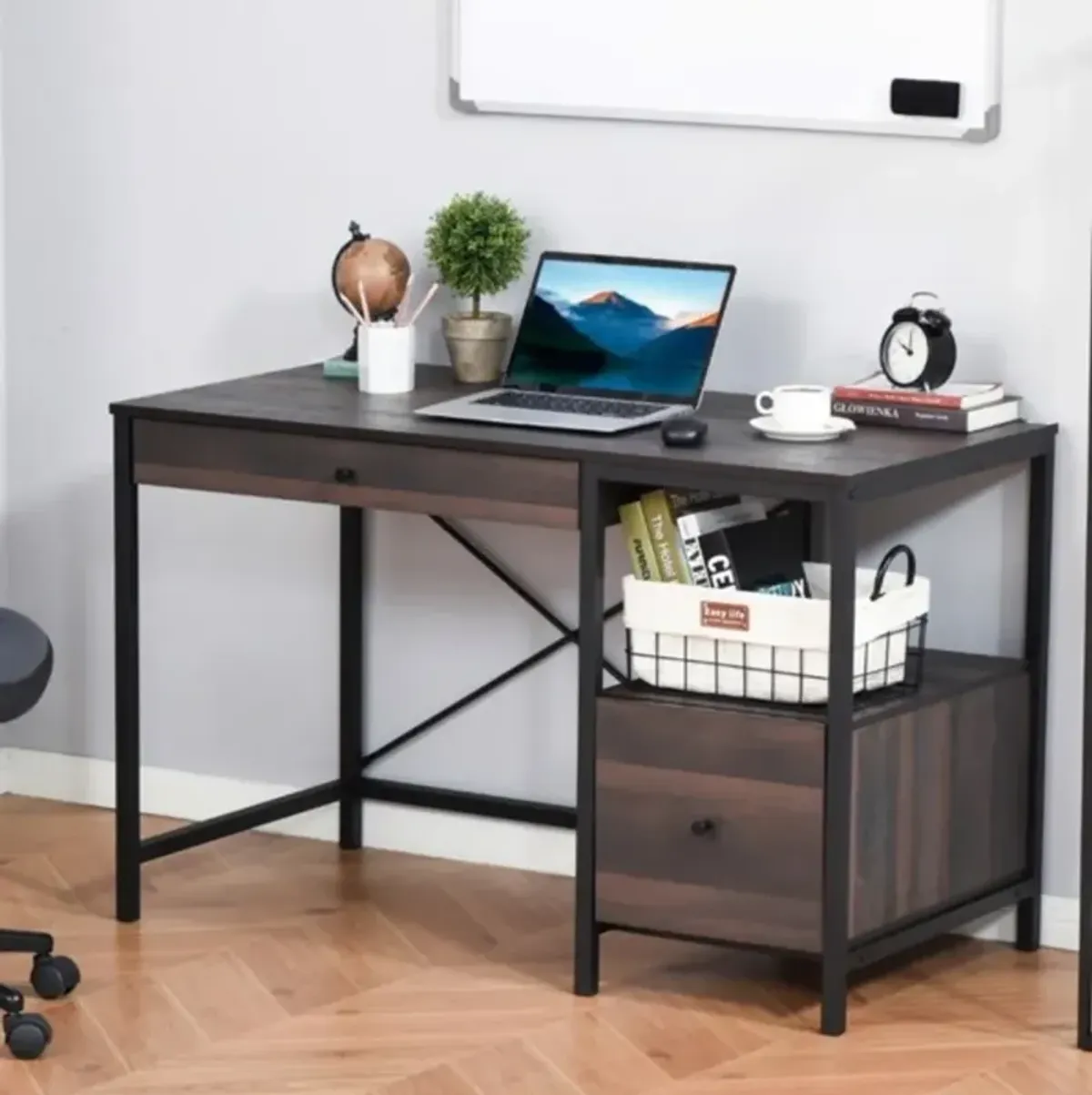 Computer Desk with Storage, Office Writing Desk for Home & Workspaces
