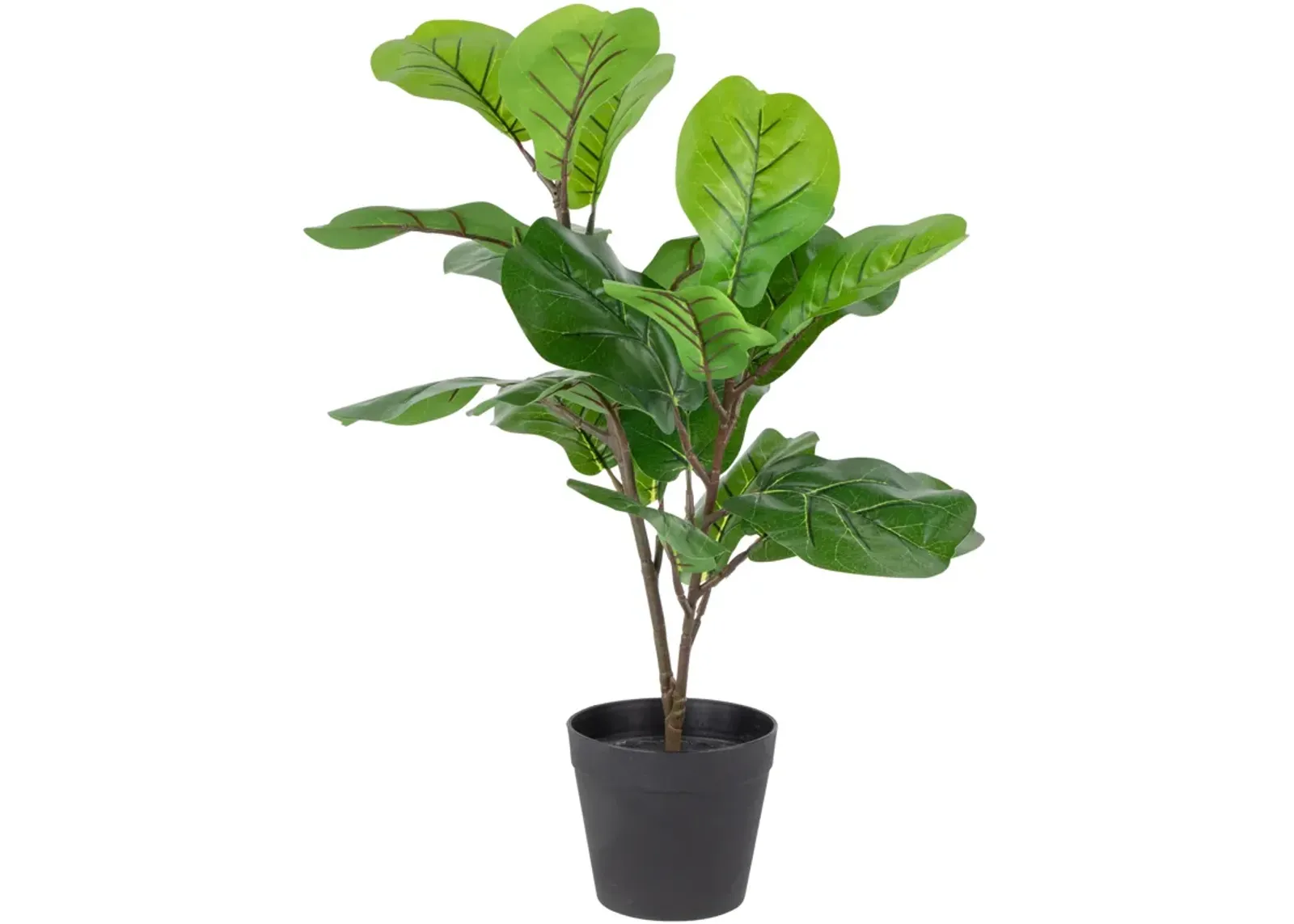 26" Dark Green Artificial Potted Fiddle-Leaf Fig Plant