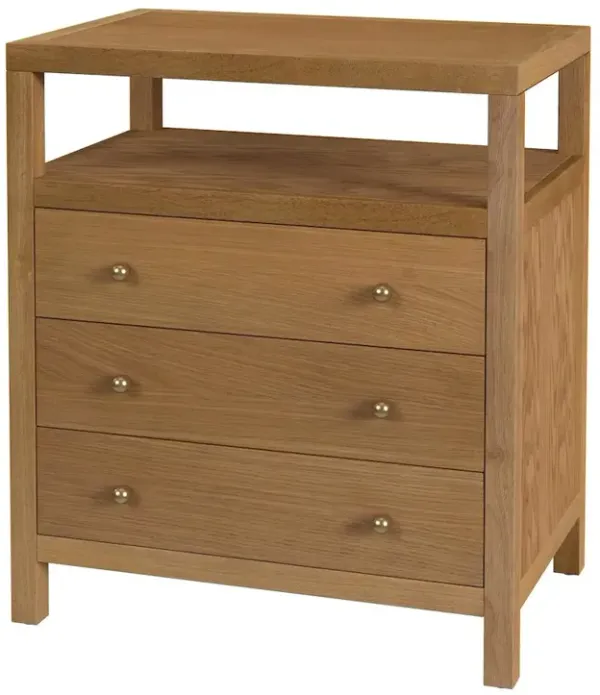 Butler Specialty 27 in. W Rectangular Wood 3 Drawer Tall Nightstand with Open Shelf on Top