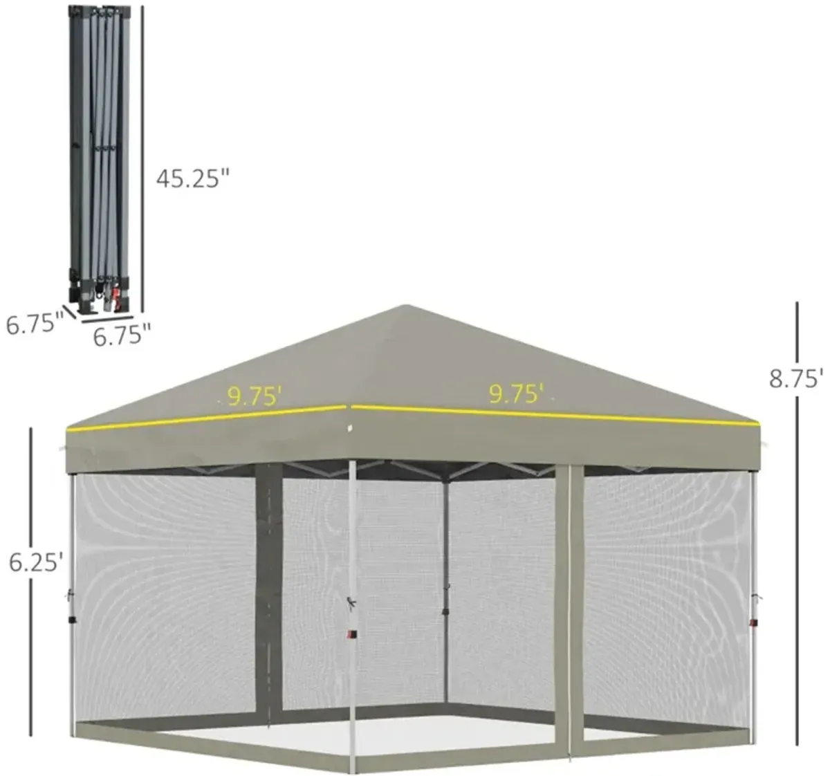 Portable Pop-Up Canopy Tent for Backyard and Beach Use