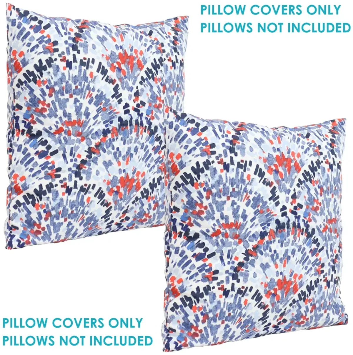 Sunnydaze Set of 2 17" Square Polyester Throw Pillow Covers