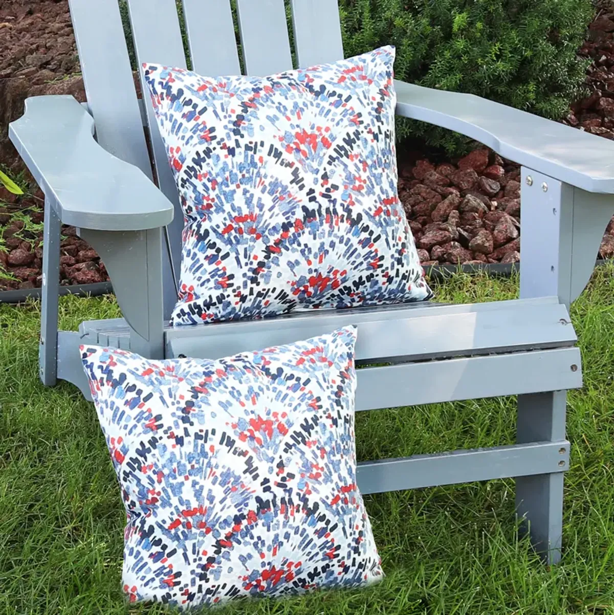 Sunnydaze Set of 2 17" Square Polyester Throw Pillow Covers