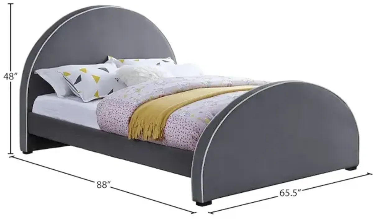 Meridian Furniture Brody Grey Velvet Queen Bed