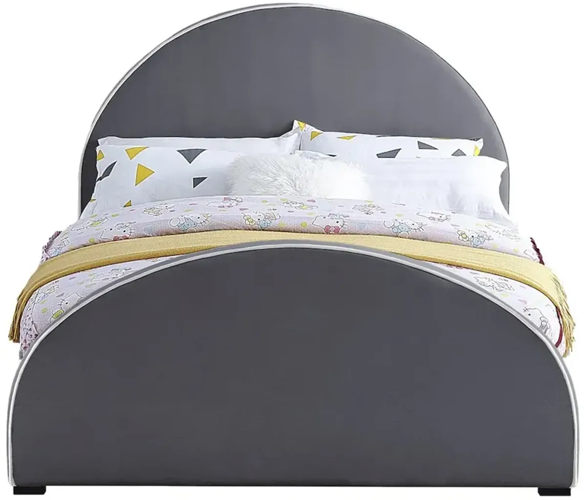 Meridian Furniture Brody Grey Velvet Queen Bed