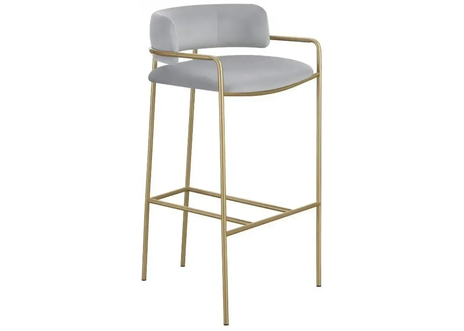 Comstock Upholstered Low Back Stool Grey and Gold