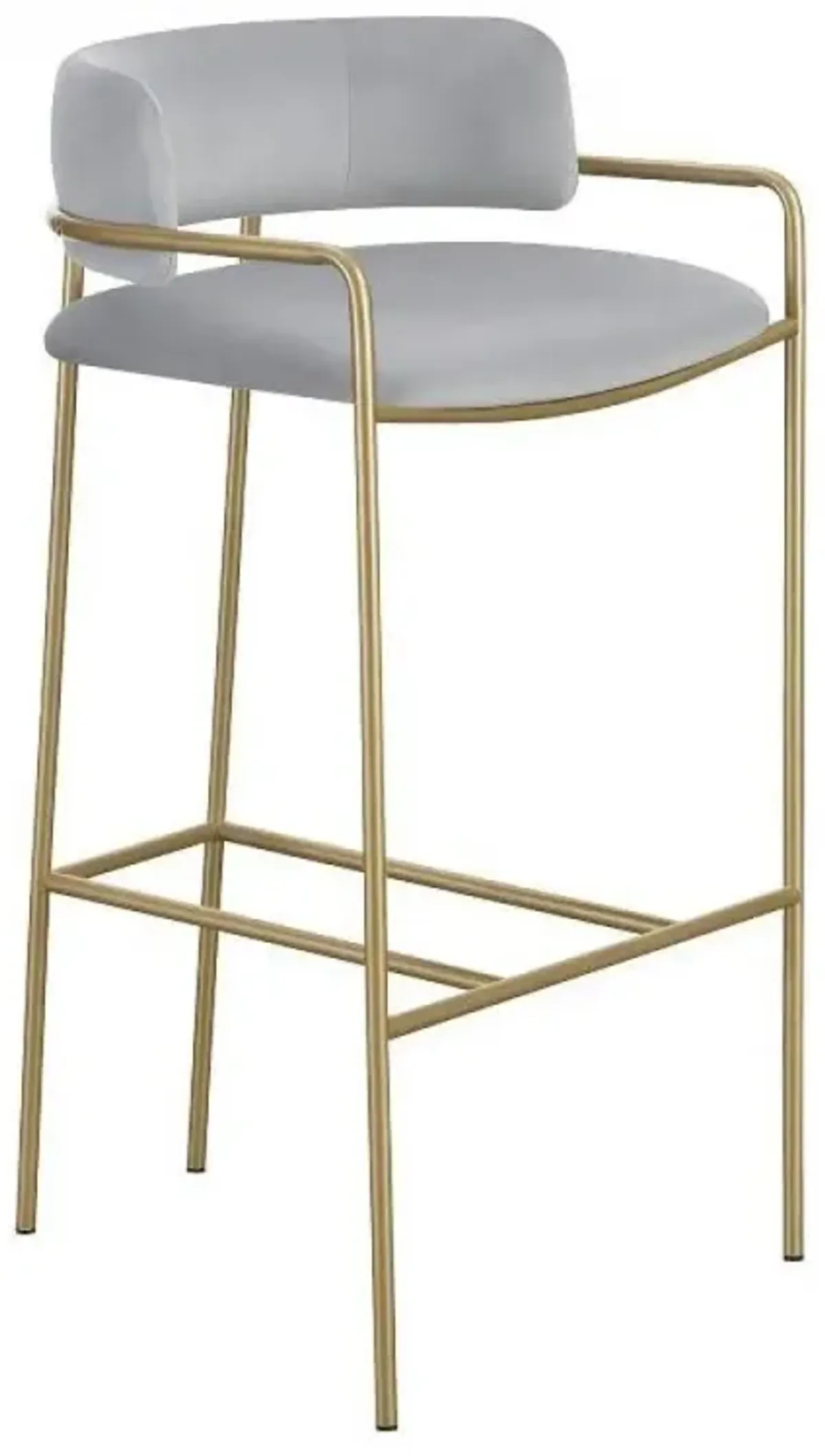 Comstock Upholstered Low Back Stool Grey and Gold