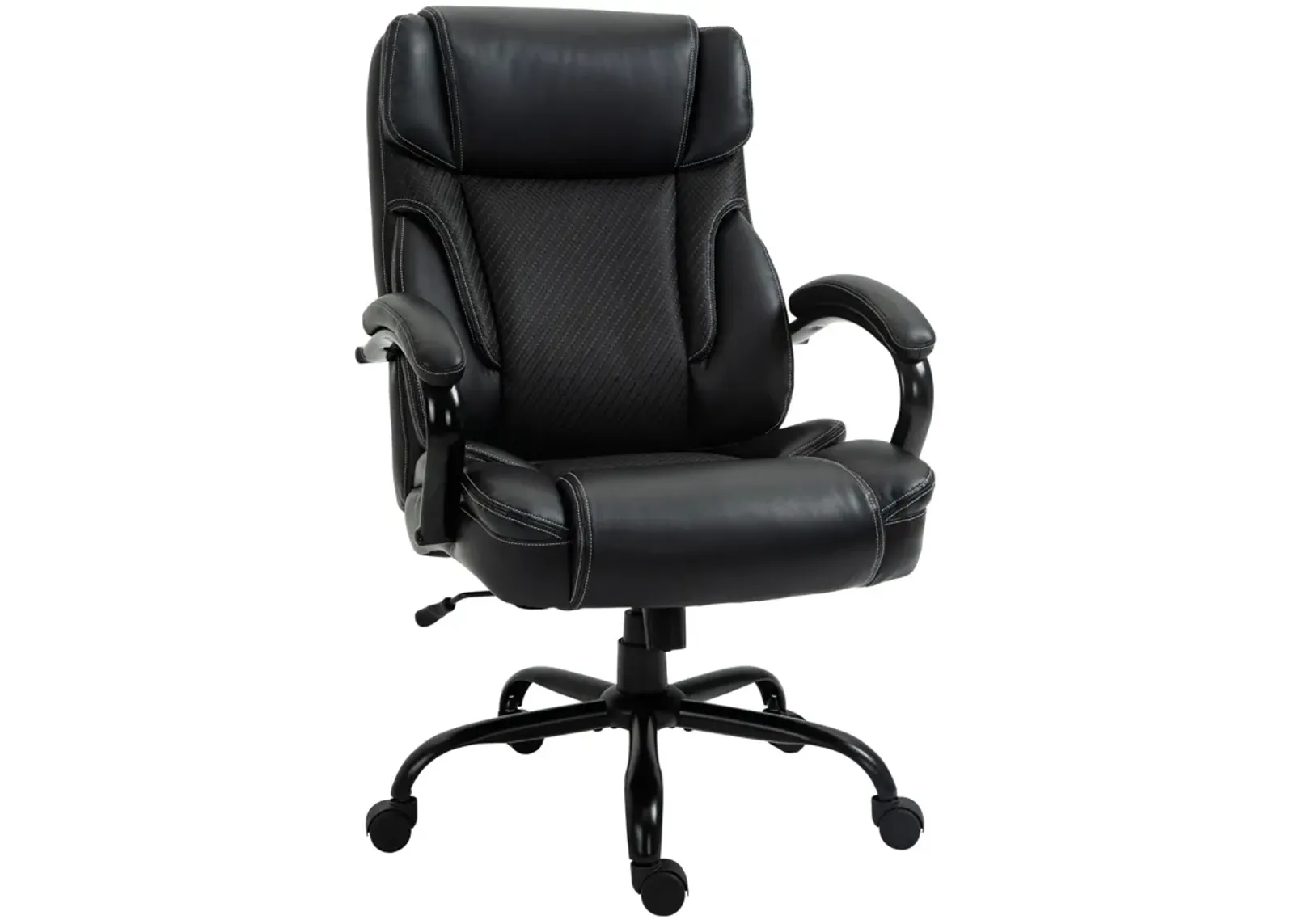 Black Ergonomic Giant: 484LBS PU Leather Reclining Task Chair