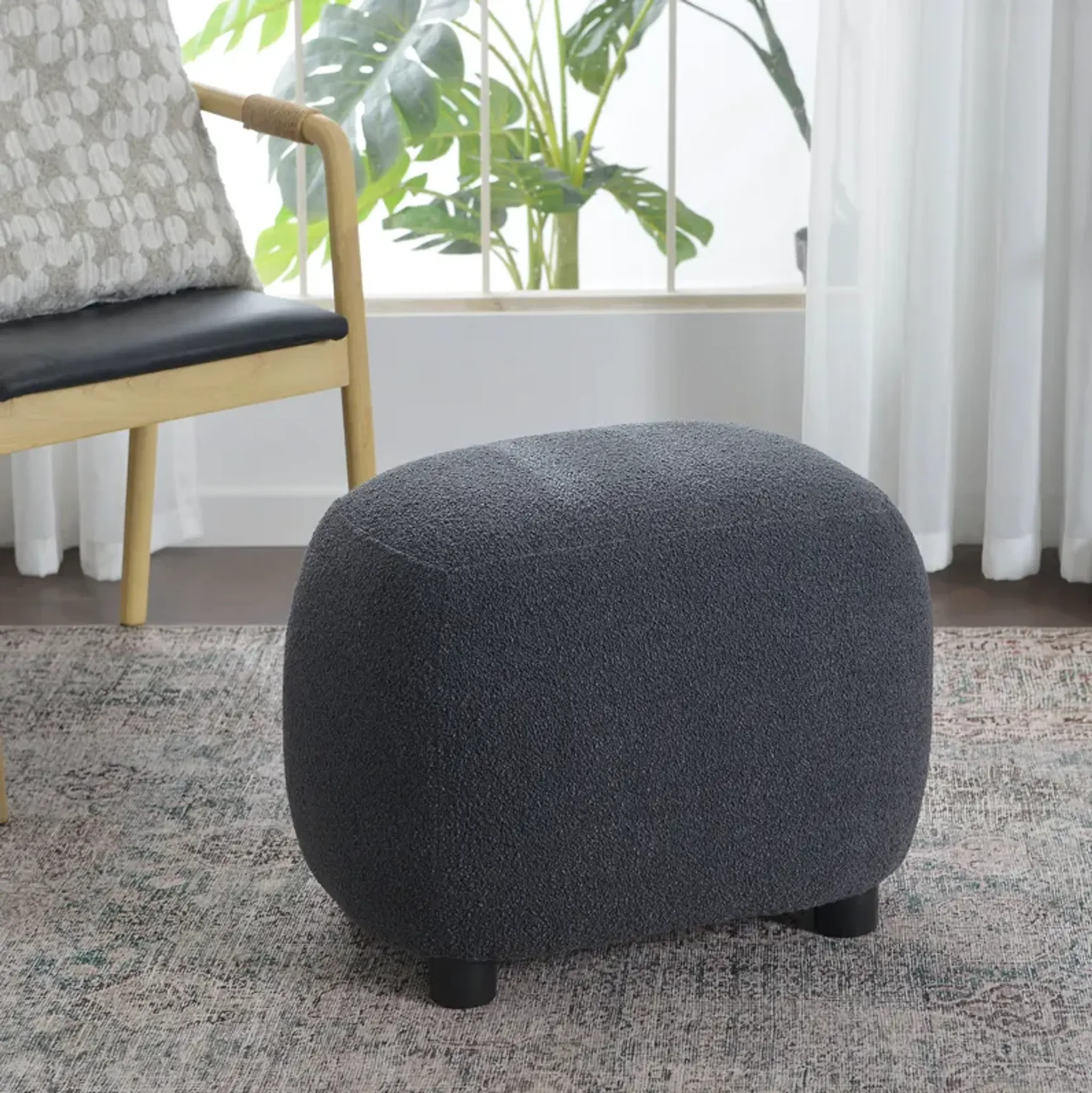Elmer Boucl Ottoman Mathis Home | Furniture.com