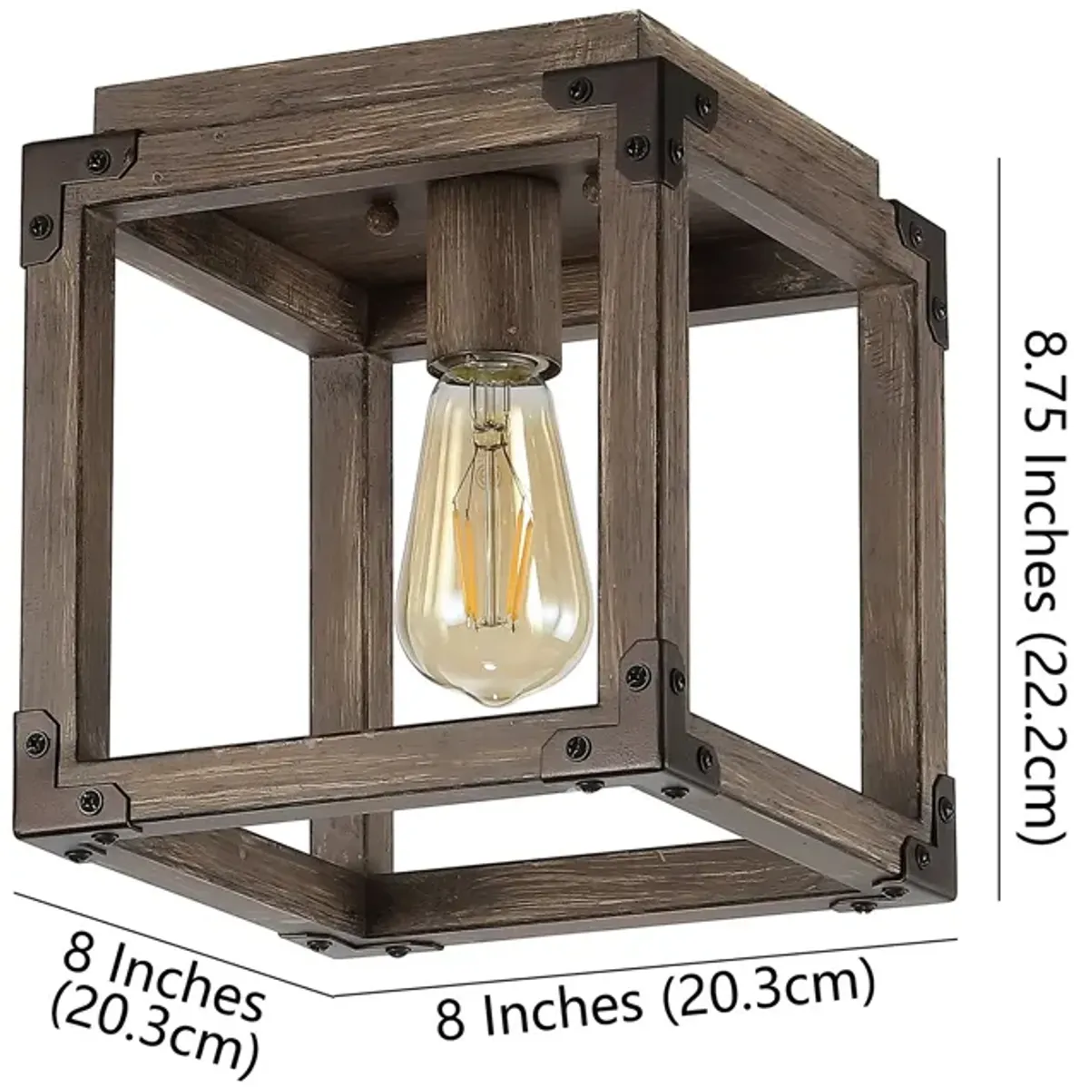 Magnolia Iron Rustic Farmhouse LED Flush Mount