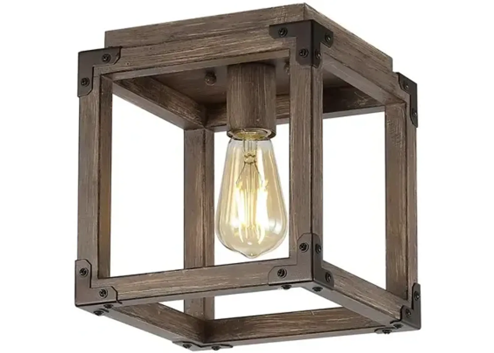 Magnolia Iron Rustic Farmhouse LED Flush Mount