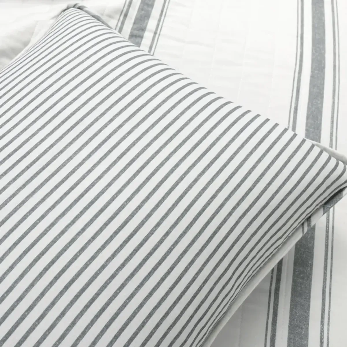 Farmhouse Stripe Reversible Cotton Quilt 3Pc Set