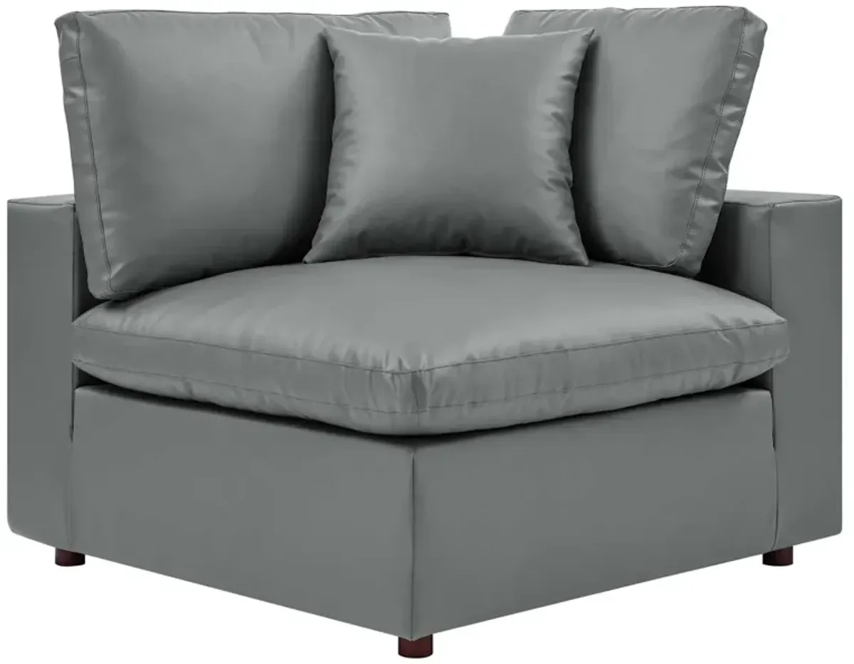 Commix Down Filled Overstuffed Vegan Leather 8-Piece Sectional Sofa