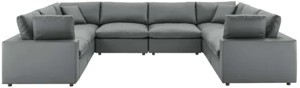 Commix Down Filled Overstuffed Vegan Leather 8-Piece Sectional Sofa