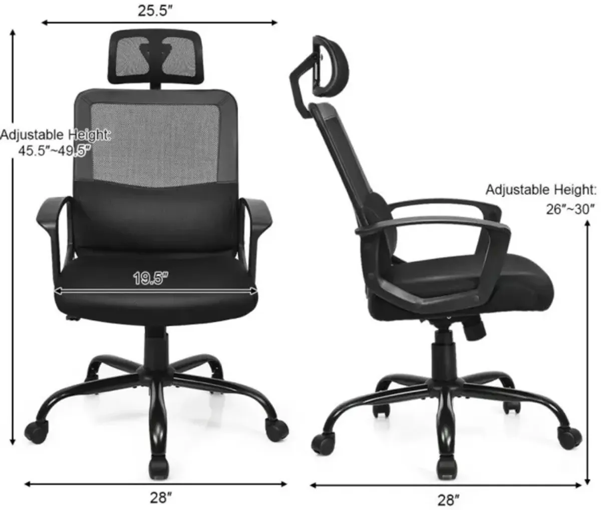 Hivvago Mesh Office Chair High Back Ergonomic Swivel Chair