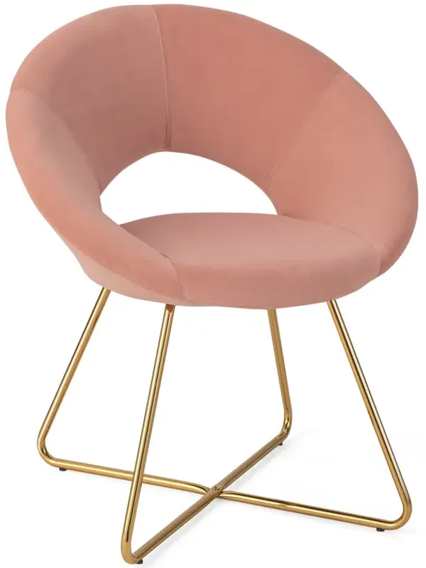 Modern Velvet Accent Chair Vanity Chair with Metal Legs