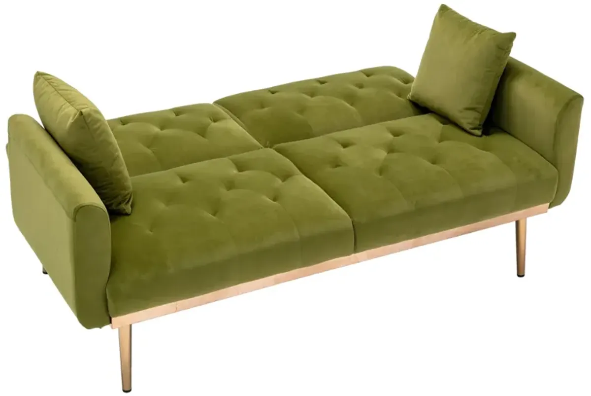 Velvet Loveseat Sofa with Metal Feet