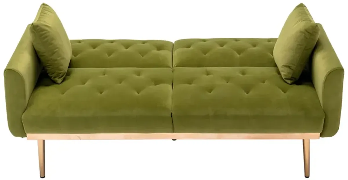 Velvet Loveseat Sofa with Metal Feet