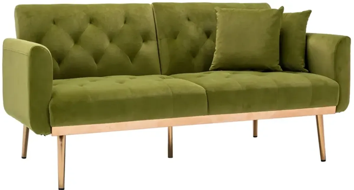 Velvet Loveseat Sofa with Metal Feet