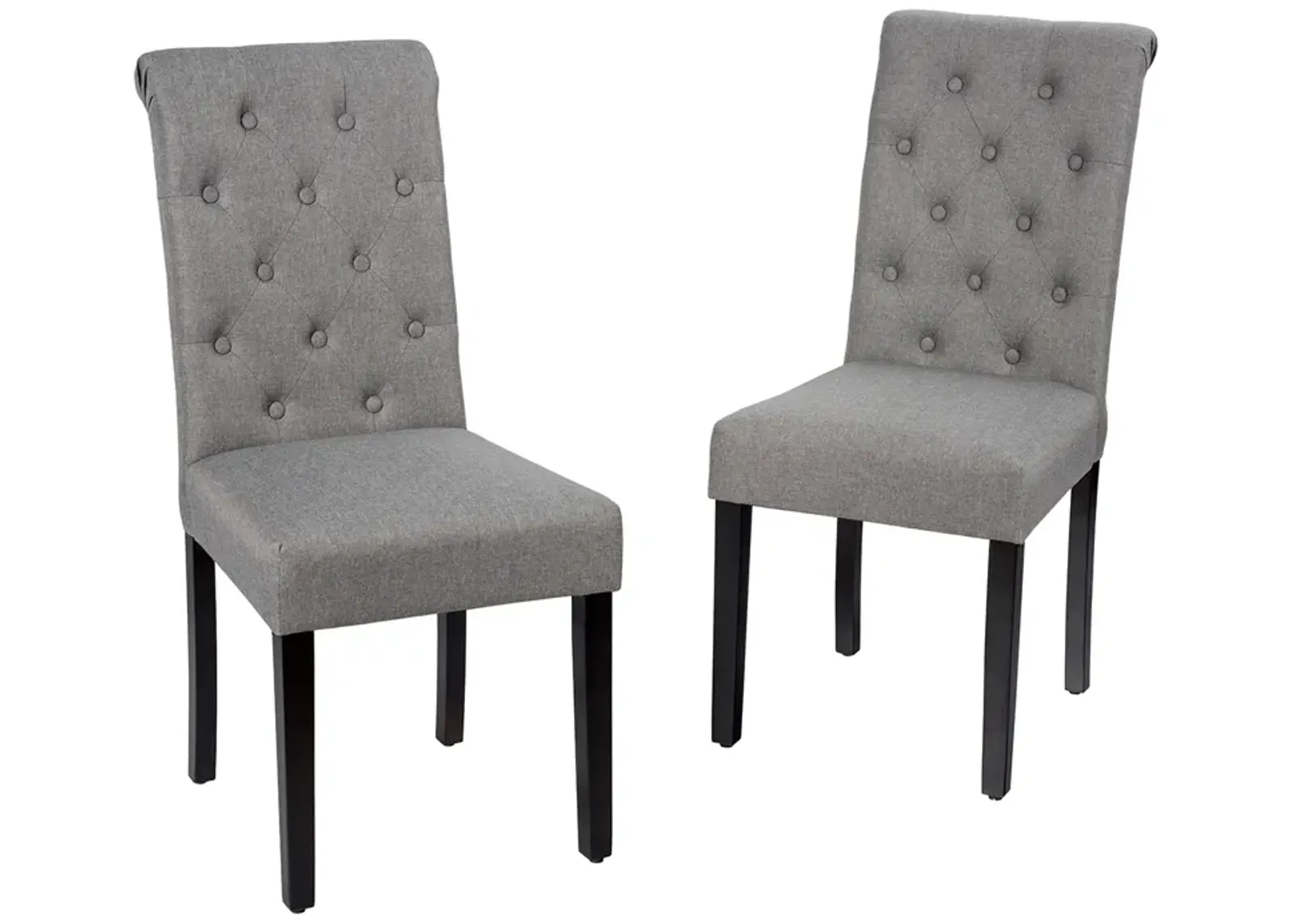 2 Pieces Tufted Dining Chair Set with Adjustable Anti-Slip Foot Pads