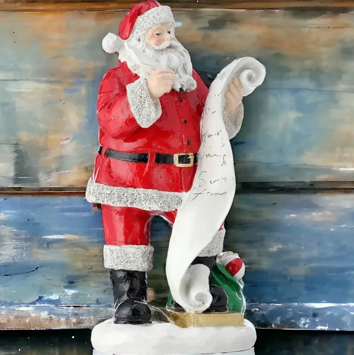 10" Santa Checking His List Twice – Festive Christmas Holiday Figure