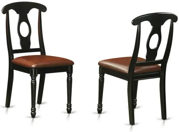 Kenley Nappoleon-Styled Dining room Chair with faux leather upholstered Seat, Set of 2