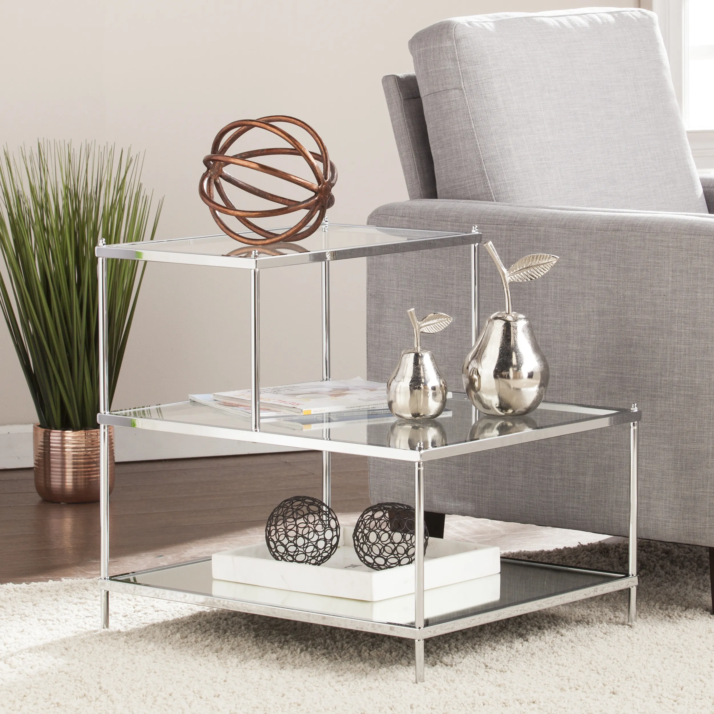 Knox Glam Mirrored Accent Table